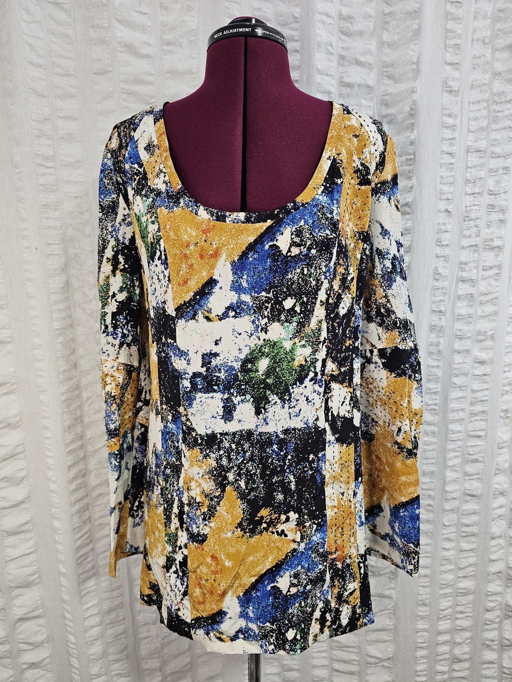 Tory Burch Womens 4 Eileen Silk de Chine Tunic Top Wally Print Stitch Size 4 - Picture 2 of 16